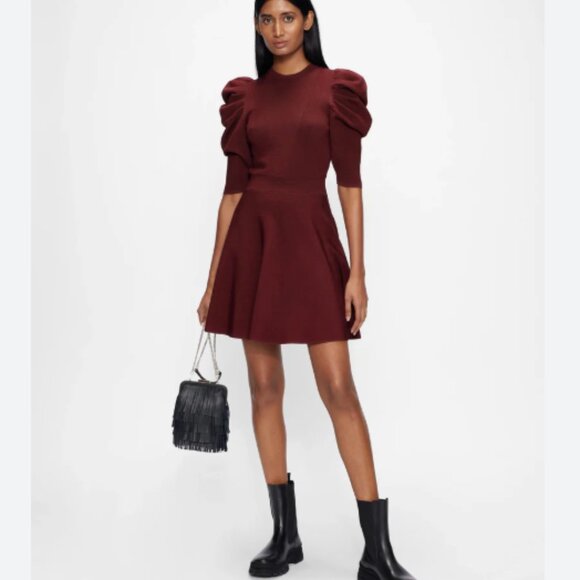 Ted Baker Llorna Skater Dress burgundy size 2 nwot - Picture 5 of 10